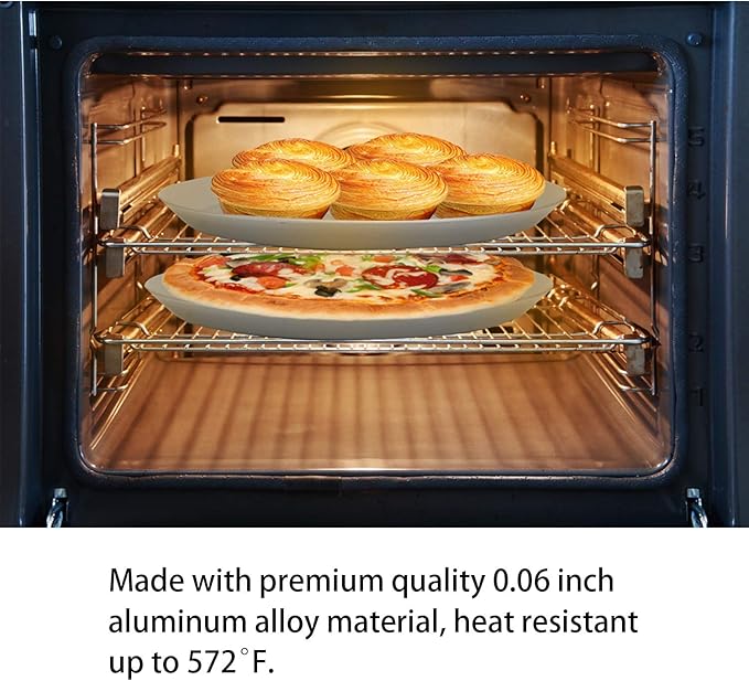 Beasea 14 Inch Pizza Crisper Pan, Aluminum Alloy Pizza Baking Tray with Holes for Home & Restaurant