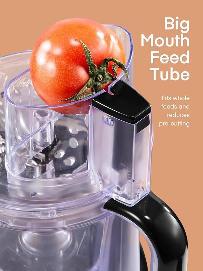 FOHERE Food Processor, 12 Cup, 2-in-1 Feed Chute Food Chopper & Meat Grinder, 500 Watt Motor, BPA Free, Stainless Steel, Procesador de Alimentos for Mincing, Dicing, Shredding, Puree & Kneading Dough