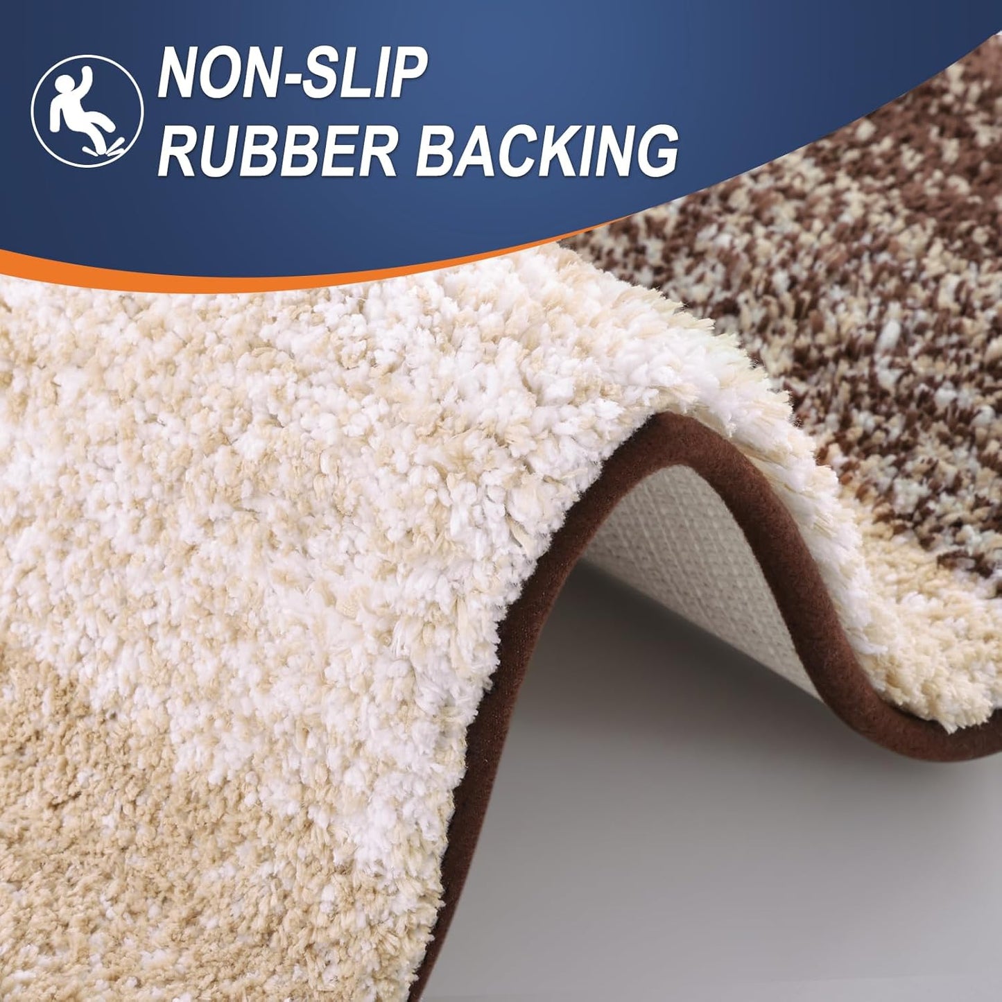 OLANLY Bathroom Runner Rugs 59x20, Extra Soft Absorbent Microfiber Bath Rugs, Rubber Backing, Quick Dry, Machine Washable Bath Mats for Bathroom Floor, Tub and Shower, Home Decor Accessories, Brown