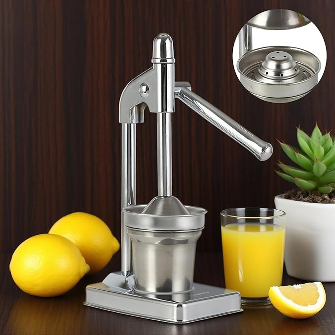 Cast Iron Hand Juicer, Manual Citrus Press, Heavy Duty Lime Lemon Orange Juicer for Fresh Juice, Easy Clean