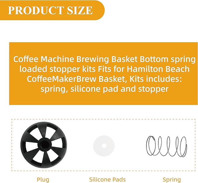 Coffee Machine Brew Basket Bottom Spring Loaded Stopper Kit - Compatible with Mr. Coffee, Black & Decker & Hamilton Beach Models 990117900, 990237500,Coffee Maker Replacement Parts & Accessory