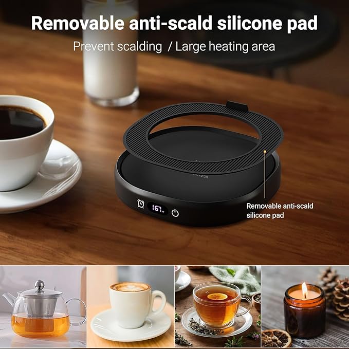 Coffee Mug Warmer & You are Awesome Mug Set, Electric Cup Warmer with Auto Shut Off, 4 Temperature Setting Smart Beverage Warmer, 8-Hours Auto Shut Off (Black Awesome Mug)