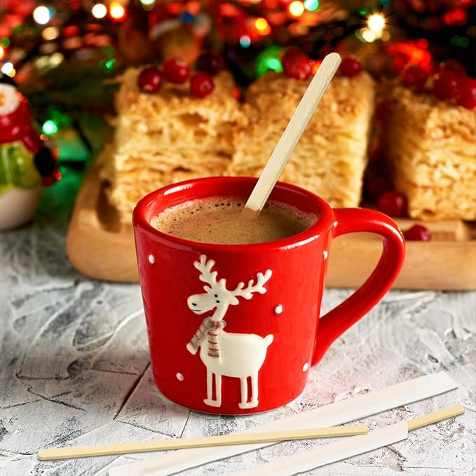 Bamboo Coffee Stirrers, 500 Count of Disposable Coffee Stir Sticks - Stir Sticks For Coffee Bar 5.5 Inch, Stir Sticks with Smooth End, Coffee Stirs for Coffee, Cocktail, Hot Drinks