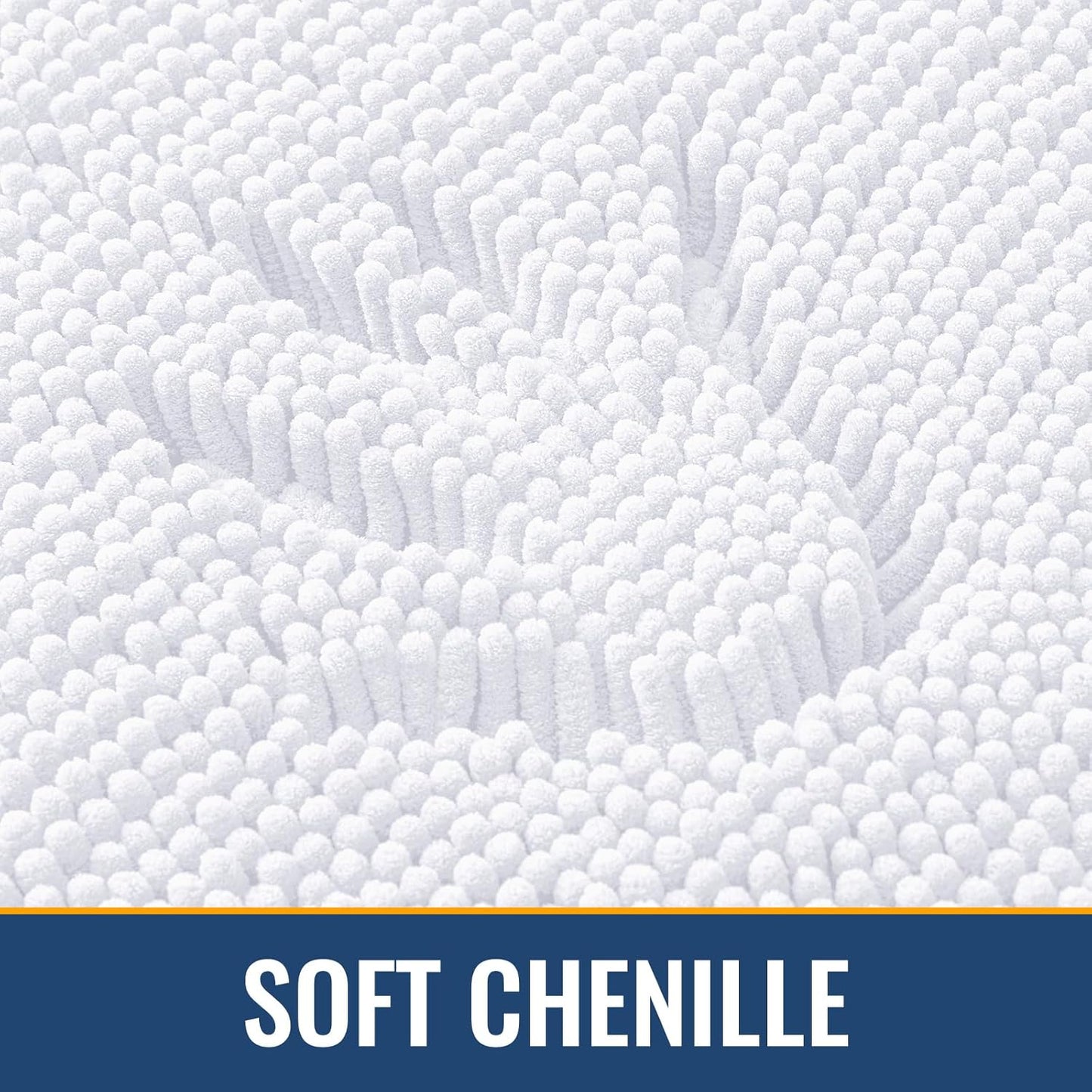 Arotive Bathroom Rugs 36x24, Extra Soft Absorbent Shaggy Chenille Bath Rugs, Machine Washable Rubber Backing Non-Slip Bath Mats for Bathroom Floor Tub and Shower, Home Decor Accessories, White