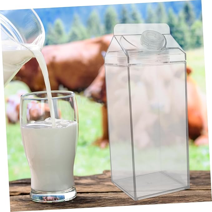 Garneck Leakproof Milk Carton Water Bottle 64Oz Portable Reusable Juice Container with Silicone Seal Large Capacity for Outdoor Sports and Home