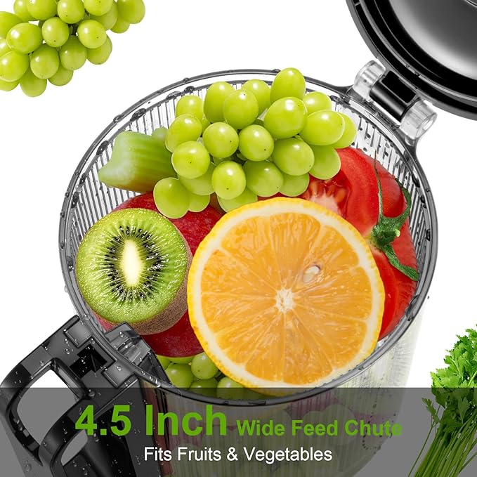 Masticating Juicer Attachment for KitchenAid Stand Mixer,Slow Cold Press Juicer for Kitchenaid Accessory with 4.5" Large Feed Chute,2 * 28oz Cups for Fruits & Vegetables by Aifeel