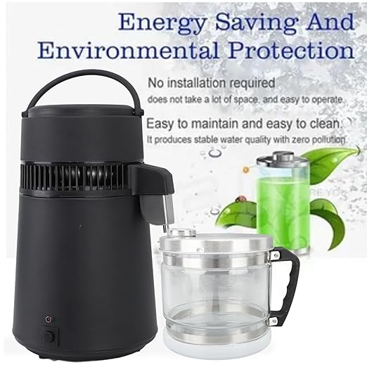 ZJchao Water Container for Distiller, 4L Replacement Distilled Water Pot Distilled Water Distiller Jug Storage Collection Bottle Glass Jar Distiller Water Distiller for Home Beauty Countertop