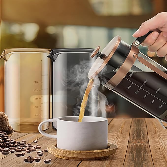 YMMIND Standard Universal Design 34 oz French Press Replacement Glass Beaker, Fits Most Brands French Press Coffee Makers (1Quart / 1000ml / 5-6 Cup) Coffee Press Borosilicate Glass Bottle
