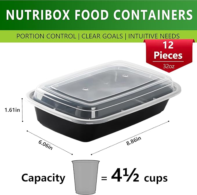 Assorted Meal Prep Containers Bulk 48 Set with Lids and Forks - 20oz - 24oz - 28oz -32oz, Reusable Food Containers Leakproof Snack Container, Freezer Safe and Leakproof Plastic Lunch Take Out Box