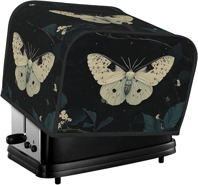 Aesthetics Butterfly Covers for Toasters 4 Slice,Cute Funny Bread Machine Cover with Handle,Washable Stain Resistant Kitchen Small Appliance Cover Dining Decor