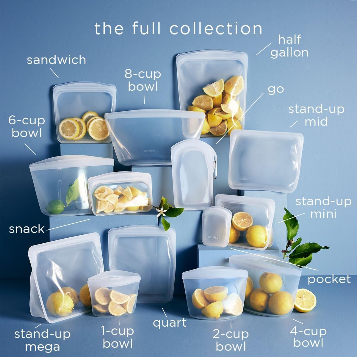 Stasher Premium Silicone Reusable Food Storage Snack Bag, Aqua, Microwave, Sous Vide, Dishwasher, Oven and Freezer Safe, BPA Free, Leak-free, Eco-friendly, 12 Oz
