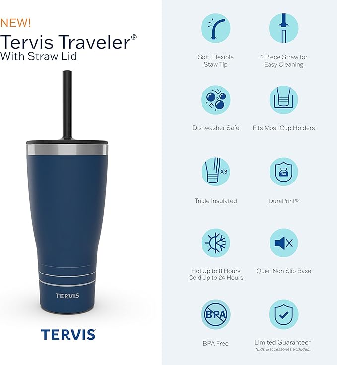 Tervis Traveler Star Wars - Stormtrooper Wordle Triple Walled Insulated Tumbler Travel Cup Keeps Drinks Cold & Hot, 30oz with Straw Lid, Stainless Steel