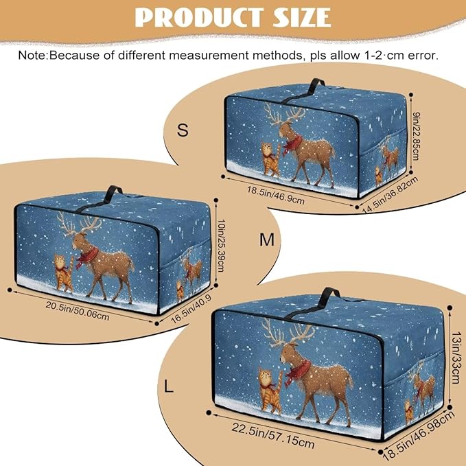 Air Fryer Toaster Oven Dust Cover Countertop Microwave Dust Cover Protector, Compatible with Convection Oven, M, 16.5 x 20.5 x 10 Inches, Reindeer Cat Christmas Decor