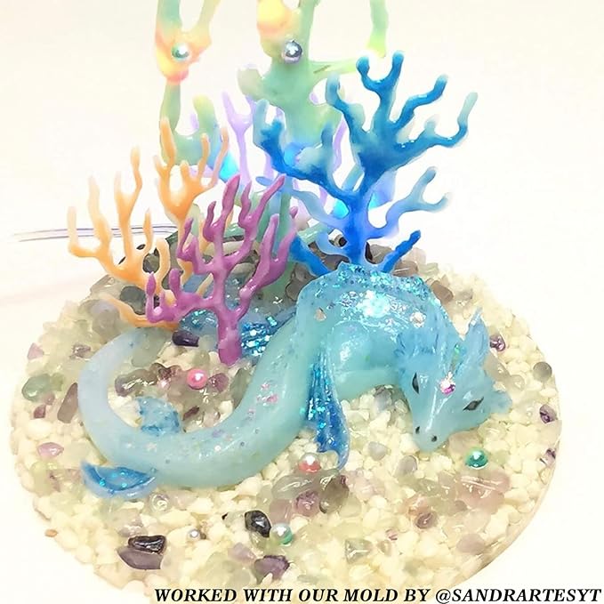 Dragon Epoxy Resin Silicone Molds Set for Fondant Cake Decorating, Concrete, Cement, Polymer Clay, Around 3inch Large