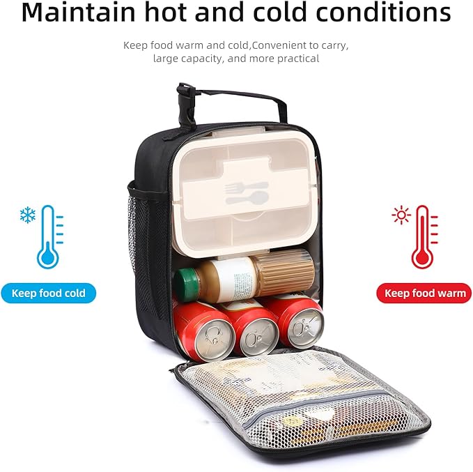 Lovoeo Lunch box Lunch bag for men women Insulated Lunchbox Lunch bags for Work Picnic Travel (Thicken blue)