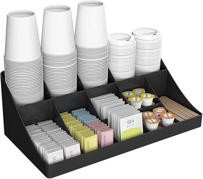 Mind Reader Snack Storage Bundle with Coffee Cup Organizer (Black)