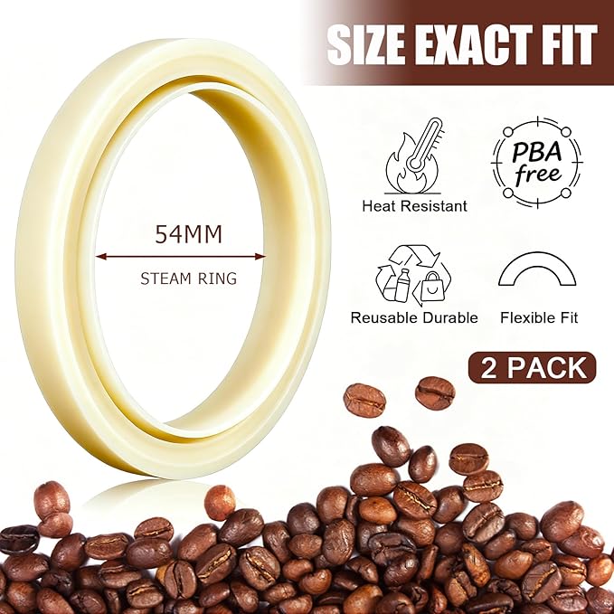 Dianrui 2PCS 54mm Silicone Steam Ring for Breville Espresso Machine Accessories BES870xl/878/860/880/810/840/450/500 Espresso Accessories Grouphead Gasket Replacement Part
