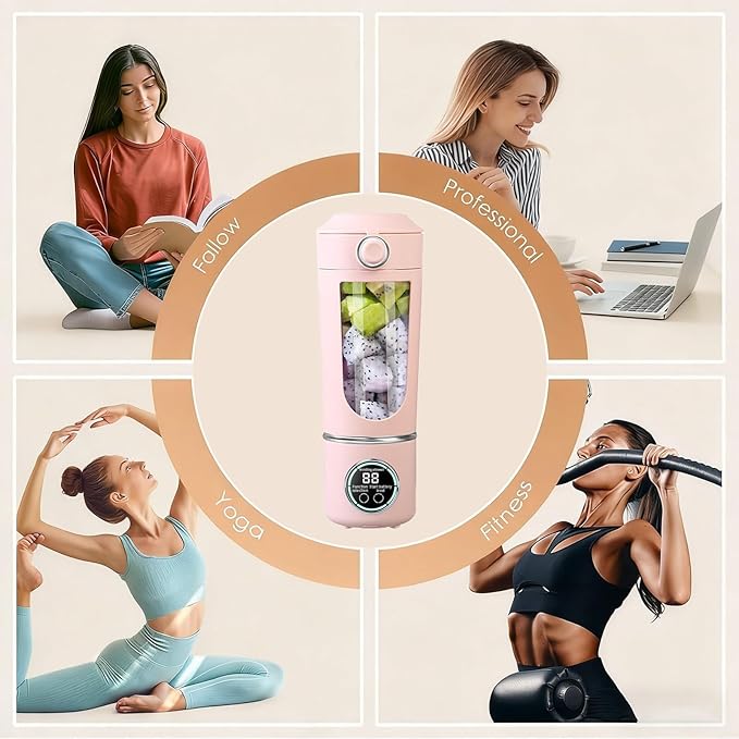 Electric Blender Cup - 700ml Cordless USB Rechargeable Fruit Mixer | Electric Juicer Cup for Vegetables | for Women Men Teens Adults Kitchen Gym Travel Dormitory Apartment Hotel School
