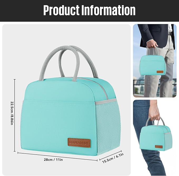 douyadady Lunch Bag Women/Men Lunch Box Women/Men (Cyan)