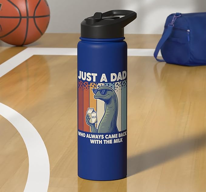 Nessie Dad Who Always Came Back With The Milk Retro Sunset Stainless Steel Insulated Water Bottle