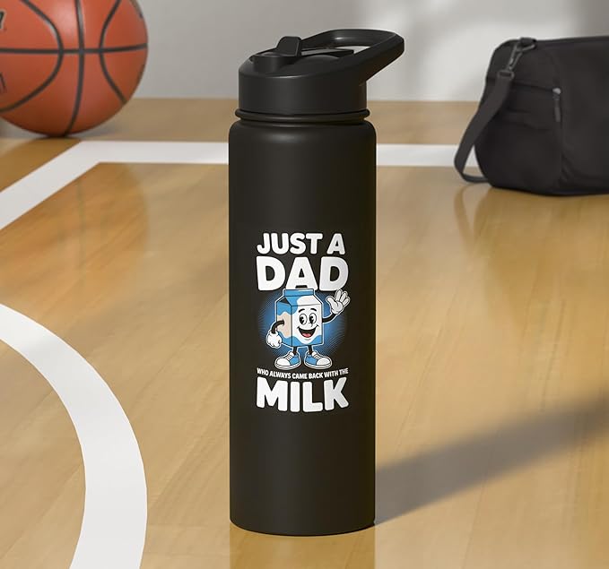 Just A Dad Who Always Came Back With Milk Stainless Steel Insulated Water Bottle