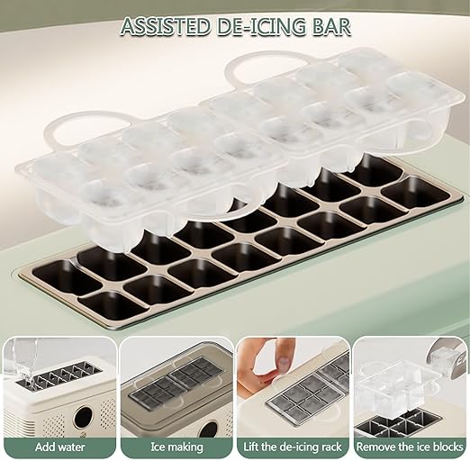 Portable Ice Maker Countertop, Ice Maker Machine with Heat Dissipation Holes, Rapid Ice Making for Milk Tea, Coffee, Juice, Beverages