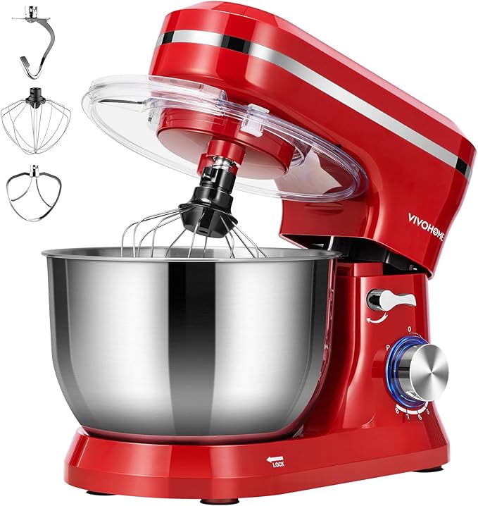 VIVOHOME 4.75 Quart Stand Mixer, 8 Speed Kitchen Electric Food Mixer with VIVOHOME Stand Mixer, 660W 10 Speed 6 Quart Tilt-Head Kitchen Electric Food Mixer