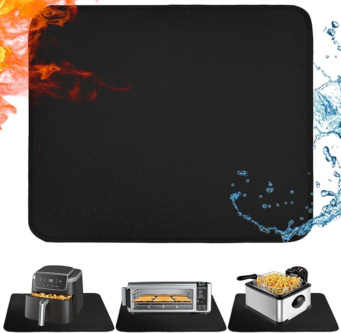 Heat Resistant Mat for Air Fryer,Deep Fryer,Oven,16x24in Hot Pads for Kitchen Counter Heat Protector,Under Coffee Maker Mats for Quartz Countertop Protector,Deep Fryer Coffee Machine Accessories