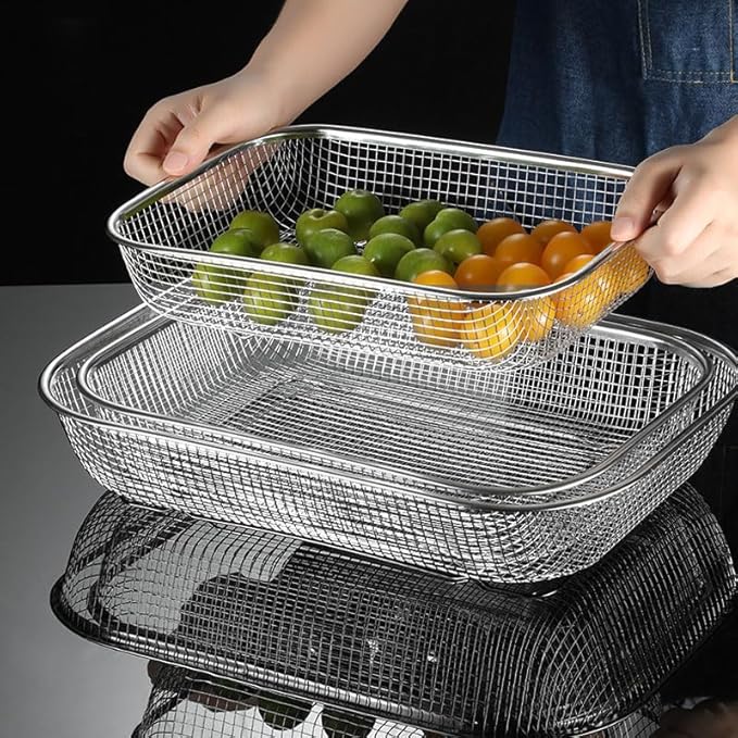 Utensil Drying Rack, 2 Pack Stainless Steel Utensils Holder Dishwasher Silverware Basket, Compact Dish Rack Chopsticks Spoons, Forks, Knifes Drainer Basket Organizer for Kitchen Counter, Medium