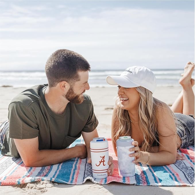 Frost Buddy Universal Buddy Can Cooler - Fits All - For Regular 12 & 16 oz or Slim-Size Bottles - Insulated Double-Walled Stainless Steel (Merica)