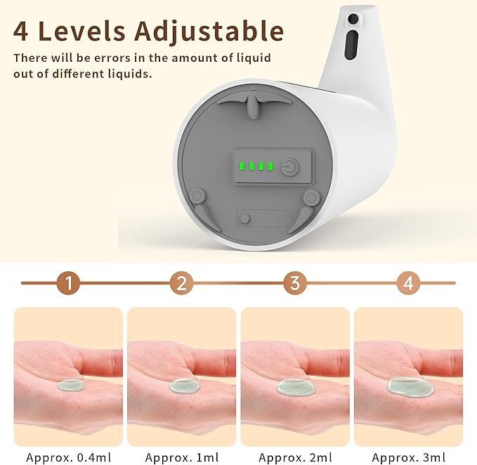 Automatic Soap Dispenser Touchless,400ML Hand & Dish Countertop Electric Liquid Rechargeable Dispenser with Sensor,Modern 4 Gear Adjustable Waterproof Kitchen Auto Soap Pump（White）