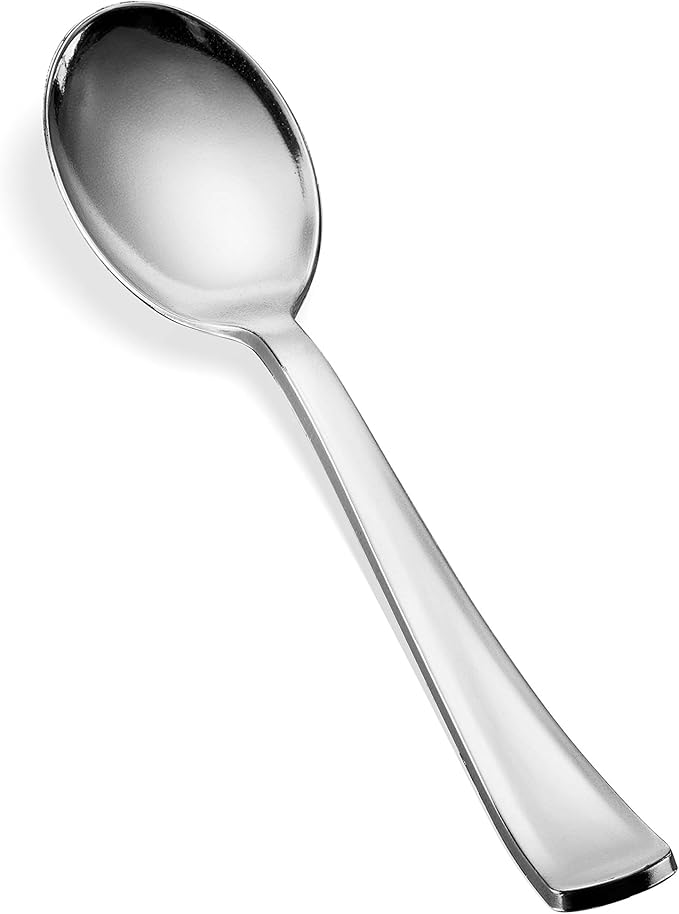 600 Plastic Silverware Set - Plastic Cutlery Set - Disposable - Flatware Set - 200 Forks - 200 Spoons - 200 Knives - Heavy Duty - Party Bulk - Silver