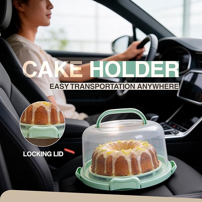 10 inch Buntz Cake Pan Non stick with 12in Cake Carrier for Easy Transportation - Premium Fluted Cake Pans For Oven, Cake Mold, Moldes para Gelatinas