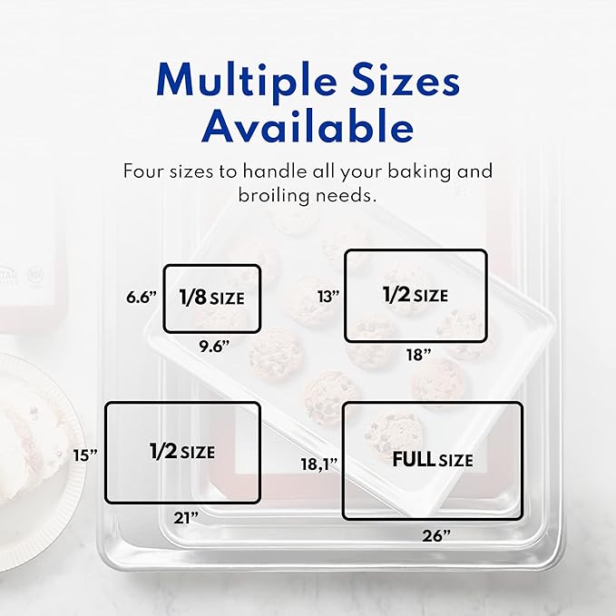 New Star Foodservice Commercial-Grade 18-Gauge Aluminum Sheet Pan/Bun Pan (13 L x18 W x1 H (Half Size) Measure Oven)