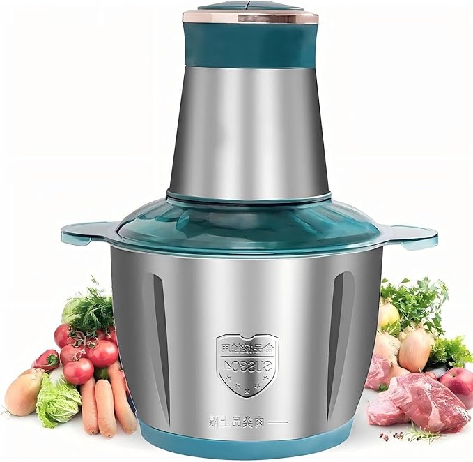 Food Processors Electric Food Chopper with Meat Grinder & Vegetable Chopper with Powerful Copper Motor - Includes Sets of Bi-Electric Grinder Meat Processor for Nuts, Meat, Onion, Garlic, Baby Food
