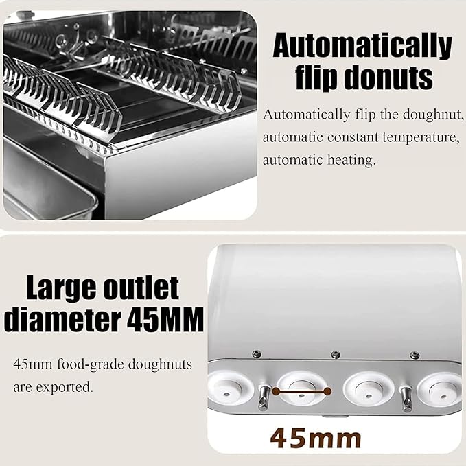 Electric Doughnut Machine,Small Donut Maker,Donut Maker,Automatic Doughnut Machine,304 Stainless Steel Auto Donut (110V)