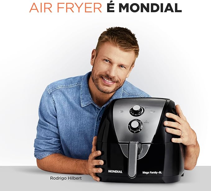 Fritadeira Sem Óleo Air Fryer 8L, Mondial, Preto/Inox, 1900W, 220V - AFN-80-BI