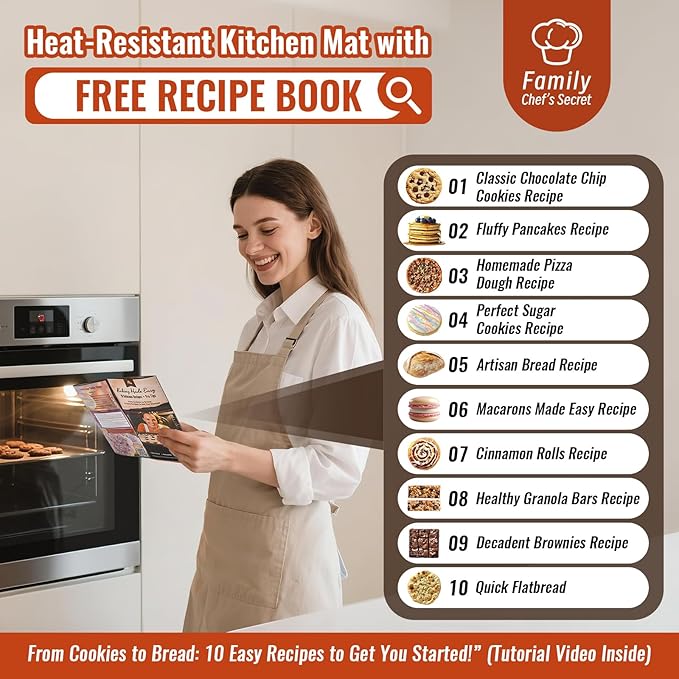 Silicone Baking Mat with 10 Recipes, Pastry Mat for Dough Rolling, Silicone Mat for Baking Macaron, Cookie, Bread, Pizza,Surdough, Fondant Mat for Kitchen, Extra Large Pink 32 X 24 INCH