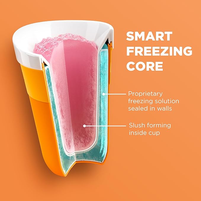 ZOKU Original Slush and Shake Maker, Slushy Cup 2 Pack for Quick Frozen Homemade Single-Serving Slushies, Fruit Smoothies, and Milkshakes in Minutes, BPA-free, Red/Blue Set of 2