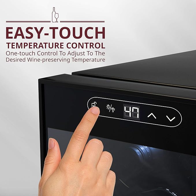 Schmecke 24 Bottle Compressor Wine Cooler Refrigerator w/Lock | Large Freestanding Wine Cellar | 41f-64f Digital Temperature Control Wine Fridge For Red, White, Champagne or Sparkling Wine - Black
