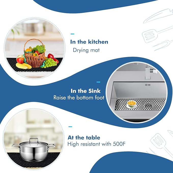 Bestjing Silicone Sink Protectors for Kitchen Sink - 26"x 14" Kitchen Protector Accessory, Non-Slip Heat Resistan Mat for Bottom of Farmhouse Stainless Steel Porcelain, Dishwasher Safe (Black)