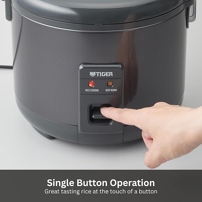 Tiger JNP-S10U-KY 5.5 Cup Capacity White Rice Cooker with Non-Stick Inner Pot, Retractable Power Cord, and Keep Warm up to 12 hours (Obsidian Black)