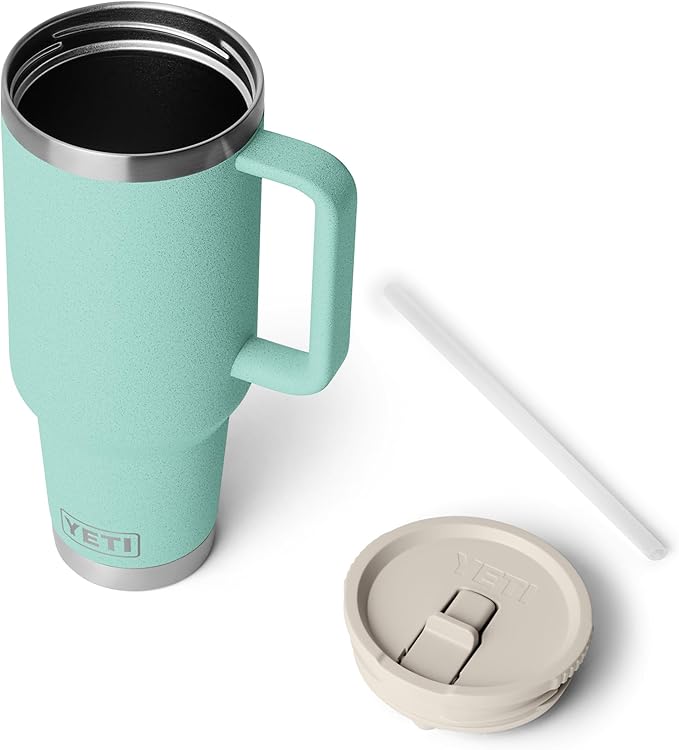 YETI Rambler 40 oz Travel Mug with Flip Straw Lid – Stainless Steel, Vacuum Insulated, Leakproof, Cup Holder Friendly
