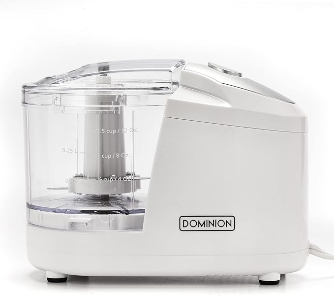 Dominion 1.5 Cup Electric Mini Food Chopper, Compact, White
