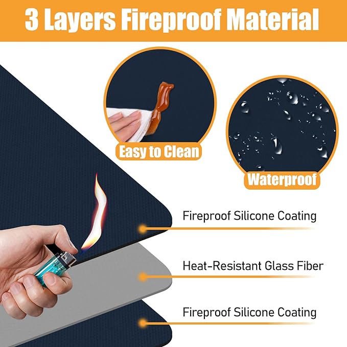 12x14in Heat Proof Mat, Countertop Heat Protector Hot Pads, Mat for Under Air Fryer and Coffee Maker, Kitchen Appliance Mat