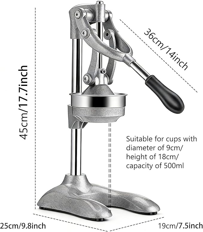 Cast Iron Juicer Commercial Grade Manual Citrus Juicer Heavy Duty Stainless Steel for Oranges Lemons Spout ﻿ Heavy Duty Hand Juicer Press