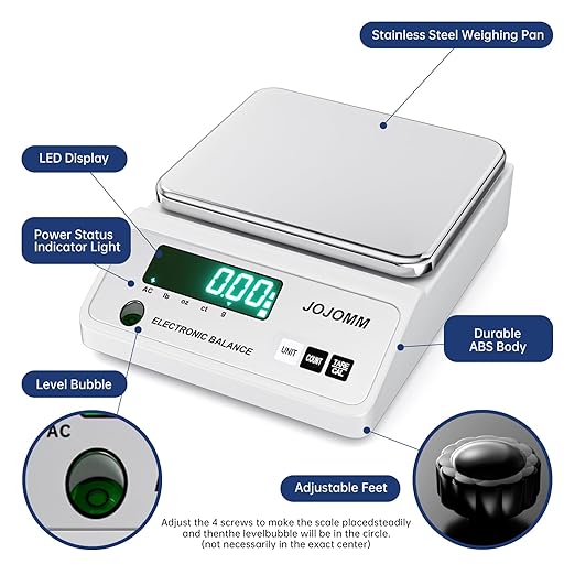 Lab Scale 5000g x 0.01g High Precision Electronic Balance, 0.01g Accurate Analytical Balance, Digital Industrial Scientific Gram Scale for Kitchen, Jewelry