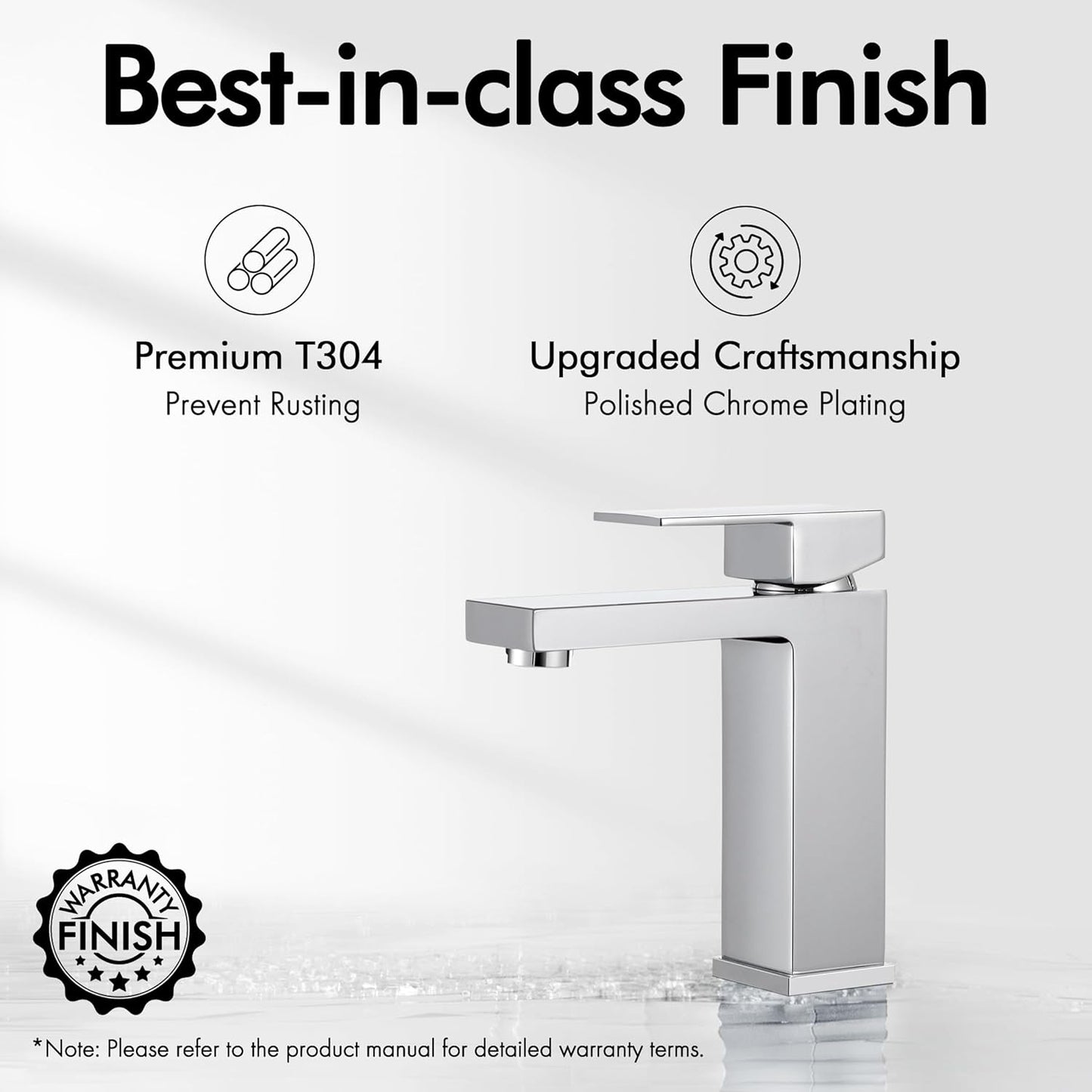 KES Chrome Bathroom Sink Faucet Single Hole Bathroom Faucets Single Handle for Modern Washroom Vanity RV Farmhouse Sink cUPC Certified Lead-Free, L3120ALFF12-CH