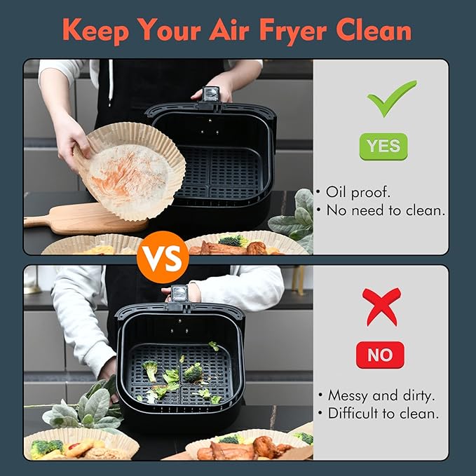 Silicone Oven Gloves with Square Air Fryer Liners - Non-Stick Heat Resistant Kitchen Accessories
