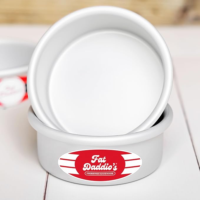 Fat Daddio's PRD-83SET Anodized Aluminum Round Cake Pans, 2 Piece Set, 8 x 3 Inch
